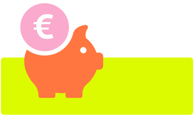 Sparschwein mit Euromünze 