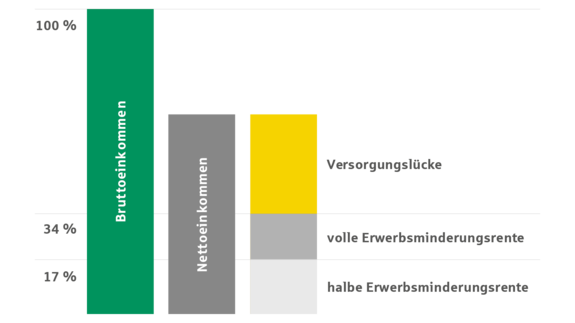 Balkendiagramm zeigt Bruttoeinkommen, Nettoeinkommen und Vermögensverhältnisse in Prozent.